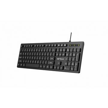 Tastatura Serioux cu fir, interfata USB, 104 taste, material ABS, US Layout, lungime cablu 1.5m PVC, dimensiuni 429*128*20mm; 416g, negru_3