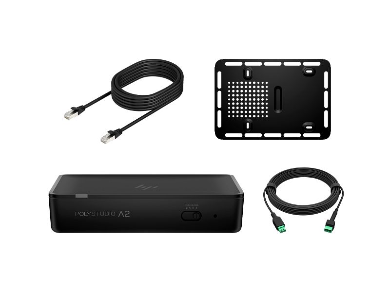 HP Poly Studio A2 Audio Bridge w/ CAT6A and Mic Extension Cable and Mounting Plate_3