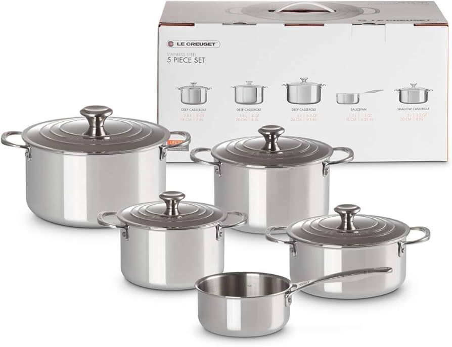 Le Creuset 3-Ply 3Ply Plus Pot Set 5-piece 5piece Stainless Steel (96605300000000)_2