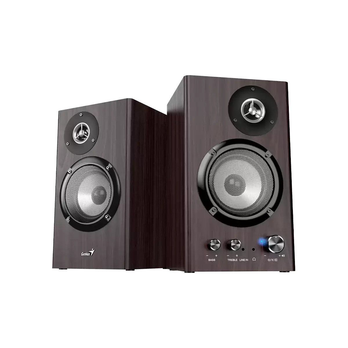 BOXE GENIUS 2.0, bluetooth, RMS: 50W (2 x 25W), bass control, treble control, mufa casti, Line-in 3.5mm, dark brown, 