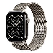 Apple Watch Series 11 GPS + Cellular 46mm Carcasă din Titan Natural cu Brățară Milanese Naturală - S/M_1