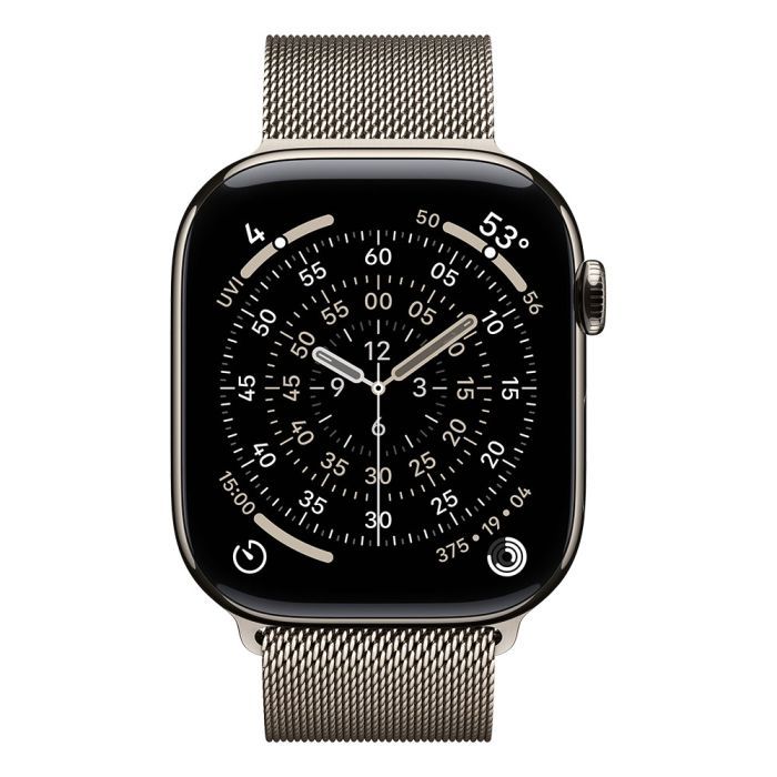 Apple Watch Series 11 GPS + Cellular 46mm Carcasă din Titan Natural cu Brățară Milanese Naturală - S/M_2
