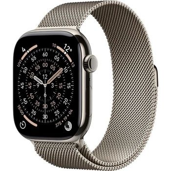 Apple Watch Series 11 GPS + Cellular 46mm Carcasă din Titan Natural cu Brățară Milanese Naturală - S/M_3