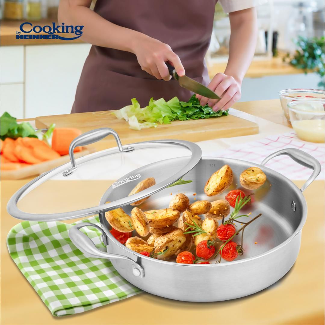 CRATITA INOX+CAPAC STICLA 26X7CM, 3.5L, ATOMIC3, COOKING BY HEINNER_3