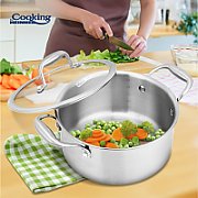 SEMIOALA INOX+CAPAC STICLA 20x10CM, 2.8L, ATOMIC3, COOKING BY HEINNER_3