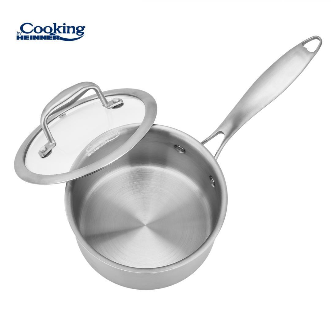 CASEROLA INOX+CAPAC STICLA 16x8.5CM,1.6L, ATOMIC3, COOKING BY HEINNER_1
