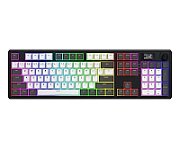 Tastatura wireless Hator Skyfall 100 Pro, interfata 2.4GHz, BT5.3, USB, polling rate 1000Hz, capacitate baterie 8000mAh, switch HATOR Aurum Vanila Silent linear, material tasta OMA, buton de control multimedia, sistem de anulare a zgomotului integrat, alb-negru_1