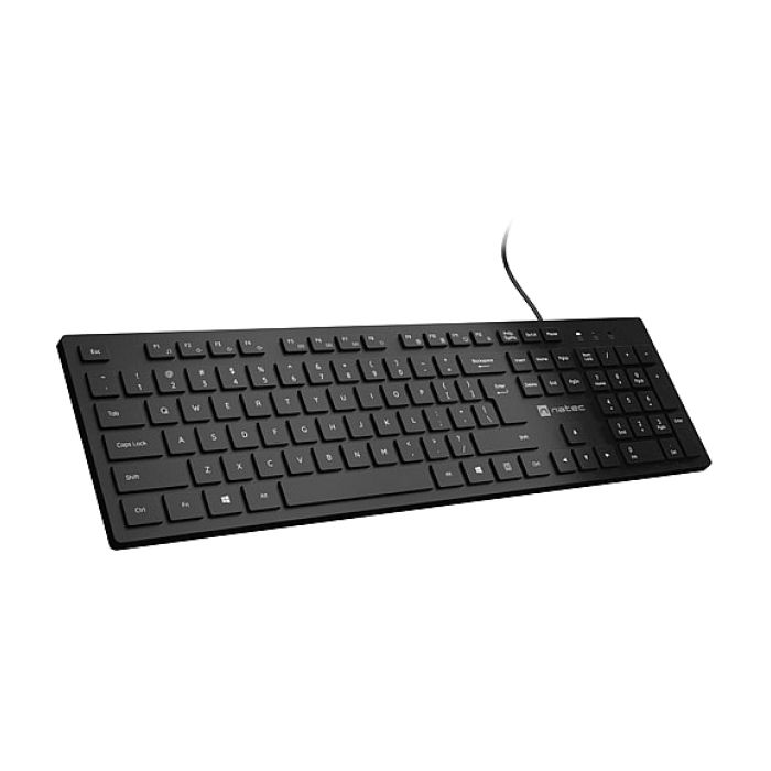 Tastatura Natec Herring Slim, membrana, lungime cablu 150cm, 105 taste, layout ANSI-ISO, negru_1