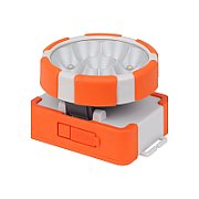 Lanterna LED camping + frontala Ledvance, 1.5W SMD, 100 lm, lumina rece (6500K), 3 moduri de iluminare (100%-400 lm, 30%-120 lm siflash), acumulator Li-Ion 1200 mAh, curea, IP20, Portocaliu/Gri_1