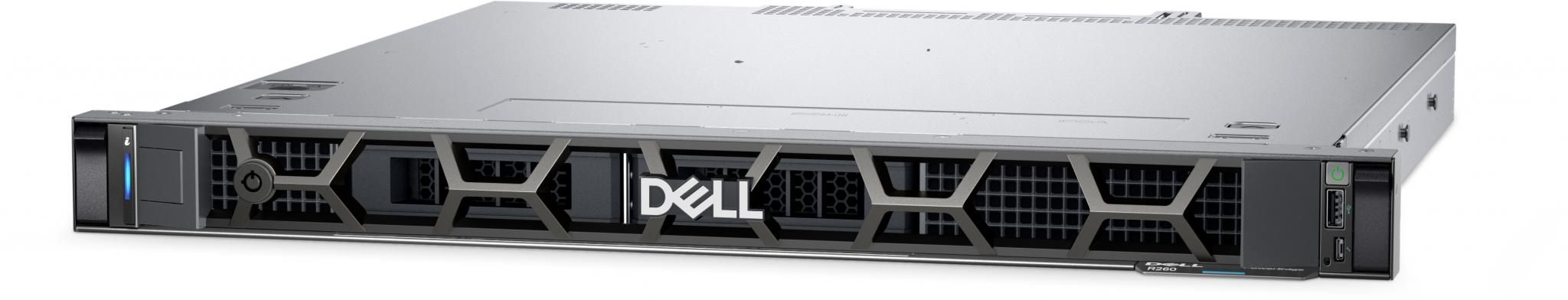 PowerEdge R260 Rack Server Intel Xeon 6 Performance 6325P 3.5G, 4C/8T, 12M Cache, Turbo, (55W) DDR5-4800, 16GB UDIMM, 5600MT/s ECC, 480GB SSD SATA Read Intensive 6Gbps 512e 2.5in Hot-plug, 2.5 Chassis with up to 6 Hot Plug Drives (SAS/SATA), Motherboard with Broadcom 5720 Dual Port 1Gb On-Board LOM_1