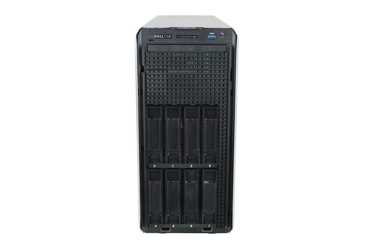 PowerEdge T360 Tower Server Intel Xeon E-2434 3.4G, 4C/8T, 12M Cache, Turbo, HT (55W) DDR5, 16GB UDIMM, 5600MT/s ECC, 1.92TB SSD SATA Read Intensive 6Gbps 512 2.5in Hot-plug AG Drive,3.5in HYB CARR, 3.5 Chassis with up to 8 Hot Plug Hard Drive, Motherboard with Broadcom 5720 Dual Port 1Gb On-Board_3