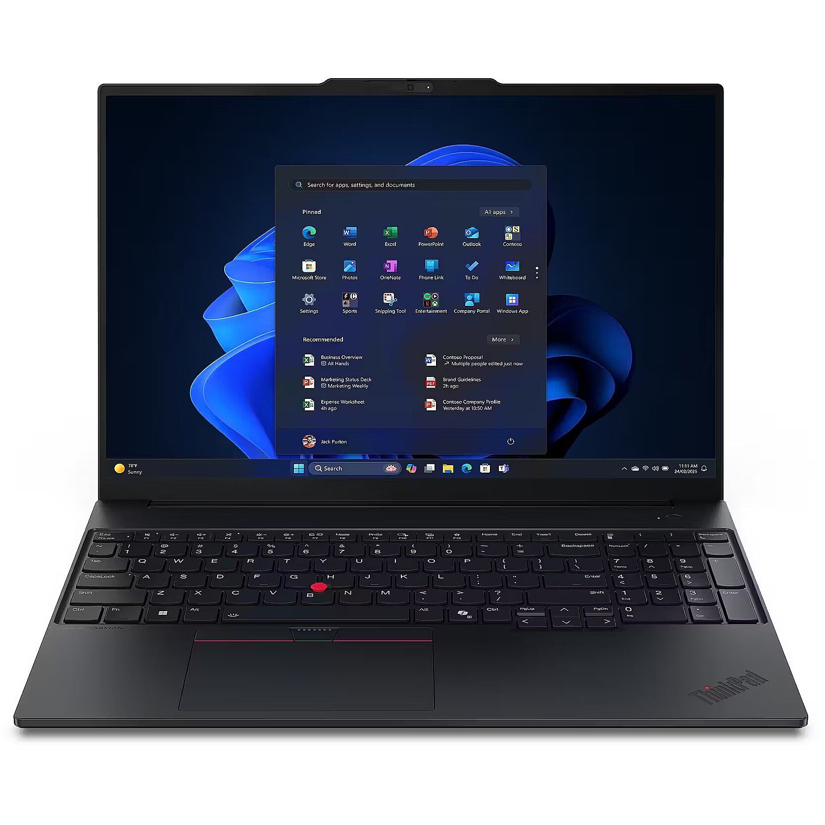 Lenovo ThinkPad E16 Gen 3 (Intel) Intel Core Ultra 5 225U Laptop 40.6 cm (16 ) WQXGA 16 GB DDR5-SDRAM 512 GB SSD Wi-Fi 6E (802.11ax) Windows 11 Pro English Black_1