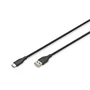 Cablu de alimentare din silicon USB-A la USB-C, USB 2.0 60W, 0,5m, negru_1