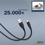 Cablu de alimentare din silicon USB-A la USB-C, USB 2.0 60W, 0,5m, negru_3
