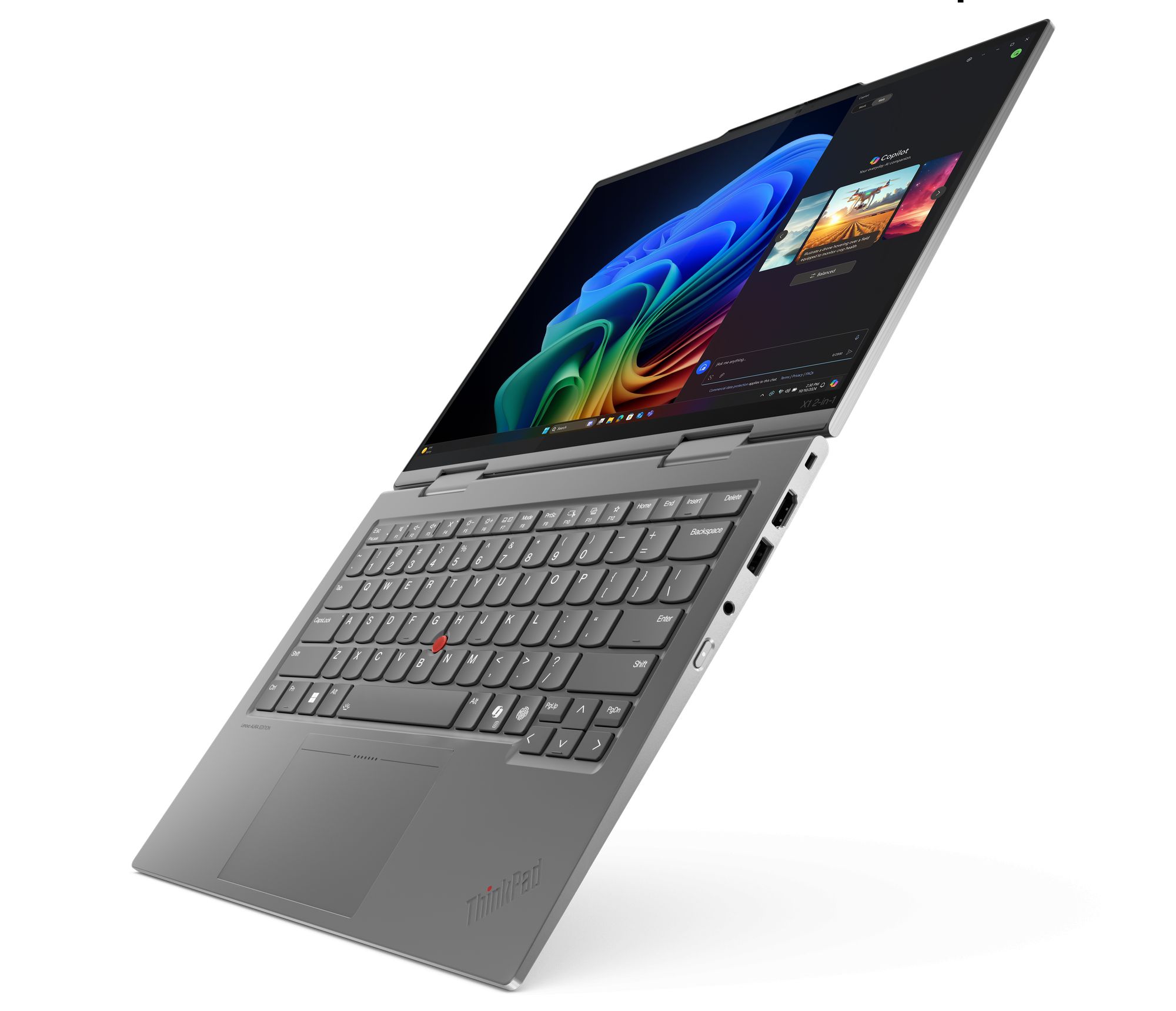 Lenovo ThinkPad X1 2-in-1 Gen 10 Aura Edition Copilot+ PC Intel Core Ultra 7 258V Hybrid (2-in-1) 35.6 cm (14 ) Touchscreen 2.8K 32 GB LPDDR5x-SDRAM 1 TB SSD Wi-Fi 7 (802.11be) Windows 11 Pro English Grey_3