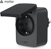 PRIZA inteligenta TP-LINK exterior, design compact, certificare Matter, Schuko x 1, cu monitorizarea energiei, conectare prin Schuko (T), 16 A, programare prin smartph, BT, WiFi, negru 