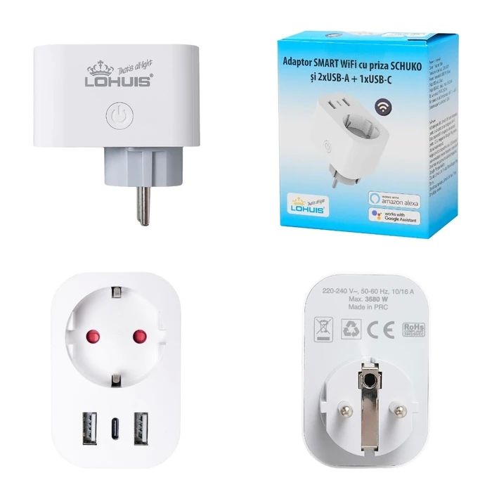 PRIZA inteligenta TP-LINK exterior, design compact, certificare Matter, Schuko x 1, cu monitorizarea energiei, conectare prin Schuko (T), 16 A, programare prin smartph, BT, WiFi, negru 