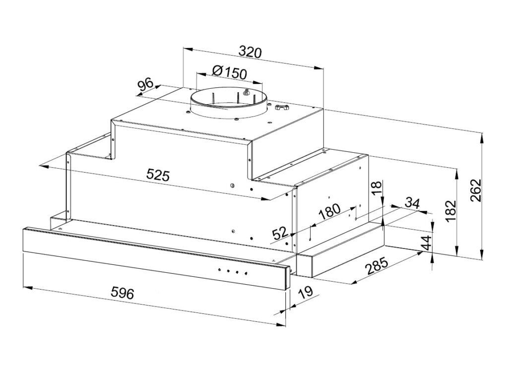 Telescopic hood MAAN Corona Bis 60 635 m3/h  Black_4