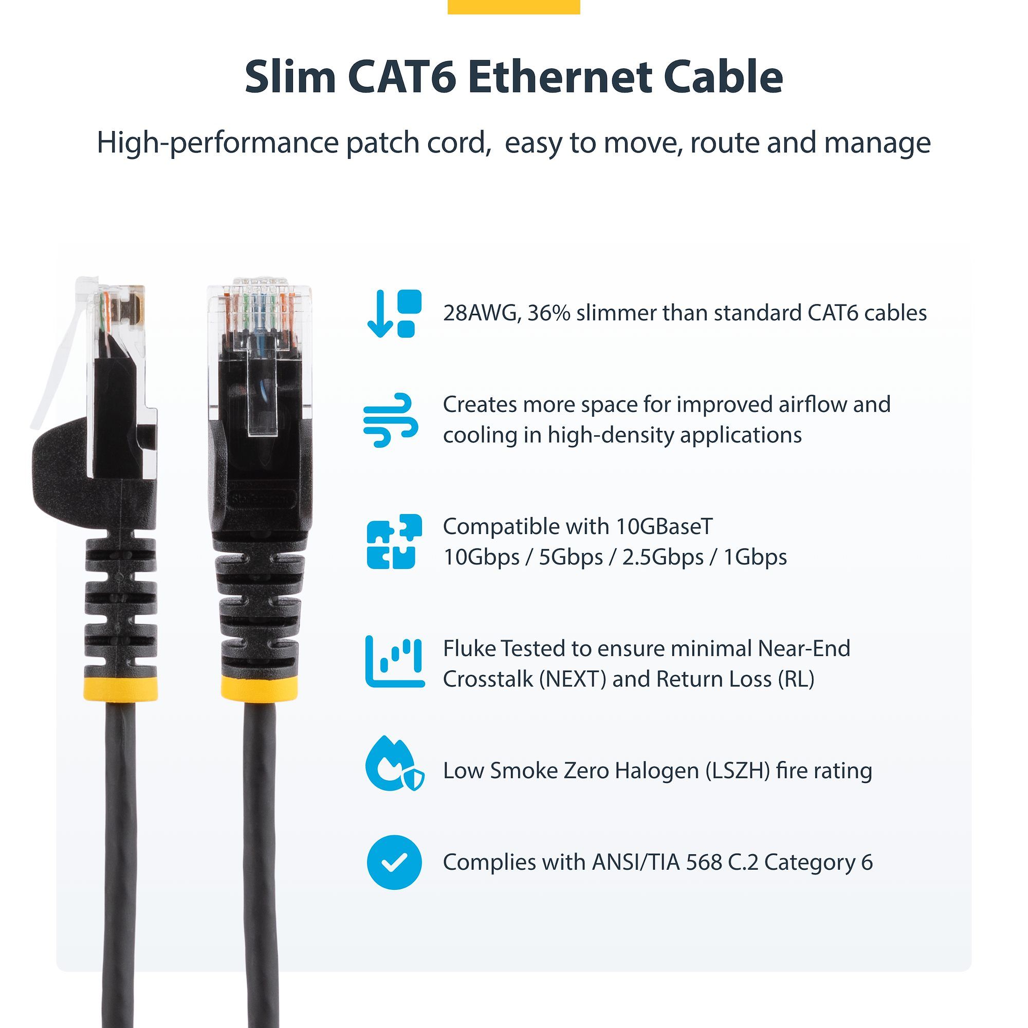 25CM YELLOW SLIM CAT6 CABLE/SLIM SNAGLESS RJ45 UTP PATCH CAB_3