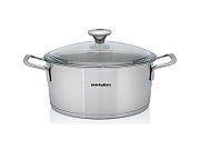 Cratita 4.4l cu capac din sticla Santino Metalac inox/24cm/4.4l_1