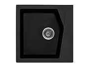 Chiuveta X Granit Linea 50 negru500 x 500 mm, sifon 90 mm, granit_1