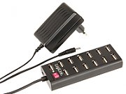 HUB extern LOGILINK, porturi USB: USB 2.0 x 13, conectare prin USB 2.0, alimentare retea 220 V, cablu 0.75 m, negru, 