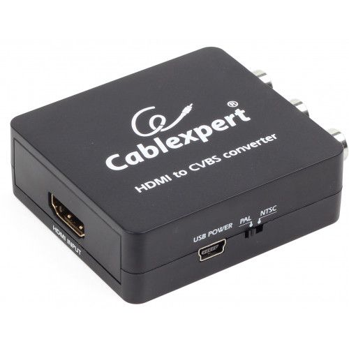 ADAPTOR video GEMBIRD, splitter HDMI (M) la Composite video + audio L/R (M) x 2, rezolutie maxima Full HD (1920 x 1080) la 60Hz, black, 